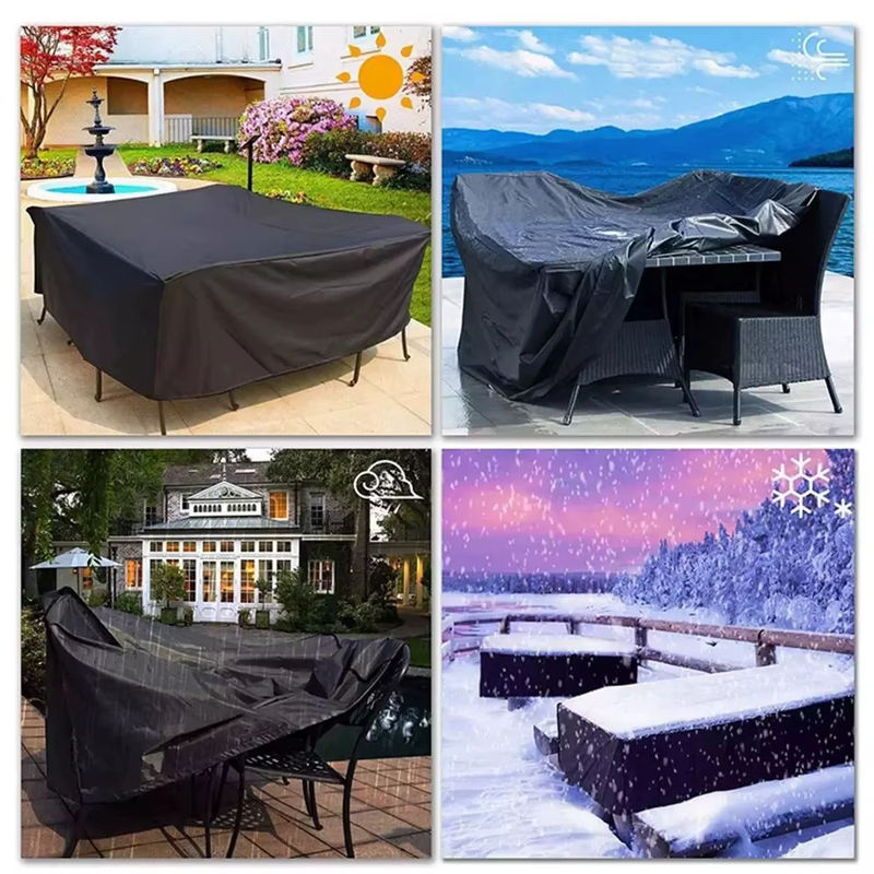 MY·BAKERMAN Wasserabweisende Gartenmöbel Abdeckungen für Sofa und Tisch in Grau/Silber - Bild 6
