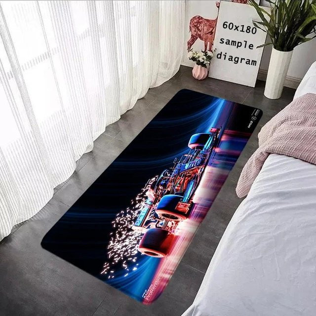 Karpetti Balkonteppich F1 Rennfahrer 33, rutschfeste und waschbare Bodenmatte aus Polyester, B/T: 60 x 90 cm, Mehrfarbig - Bild 1