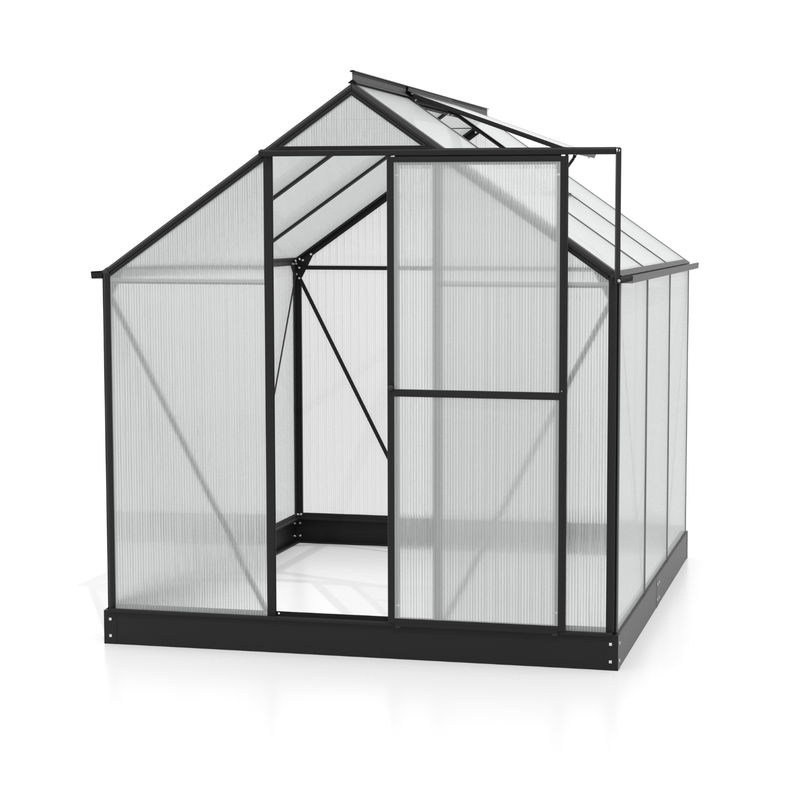 Vitavia Gewächshaus Eos in Schwarz mit Polycarbonat-Verglasung und Schwingtür, B/H/T: 197,7 x 194,8 x 228,5 cm - Bild 3