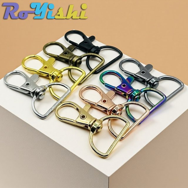 RoYishi Metall-Karabinerverschlüsse für Lanyard und Schlüsselanhänger, 10 Stück/Packung, drehbar, 20 mm und 25 mm - Bild 1