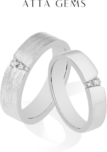 ATTAGEMS Moissanit-Paarring, 925 Silber, Unisex - Bild 1
