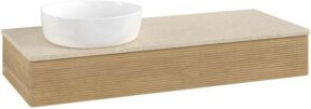 V&B Waschtischunterschrank Antao mit Frontstruktur und Beleuchtung in Honey Oak, B/T/H: 120 x 50 x 19 cm - Bild 1