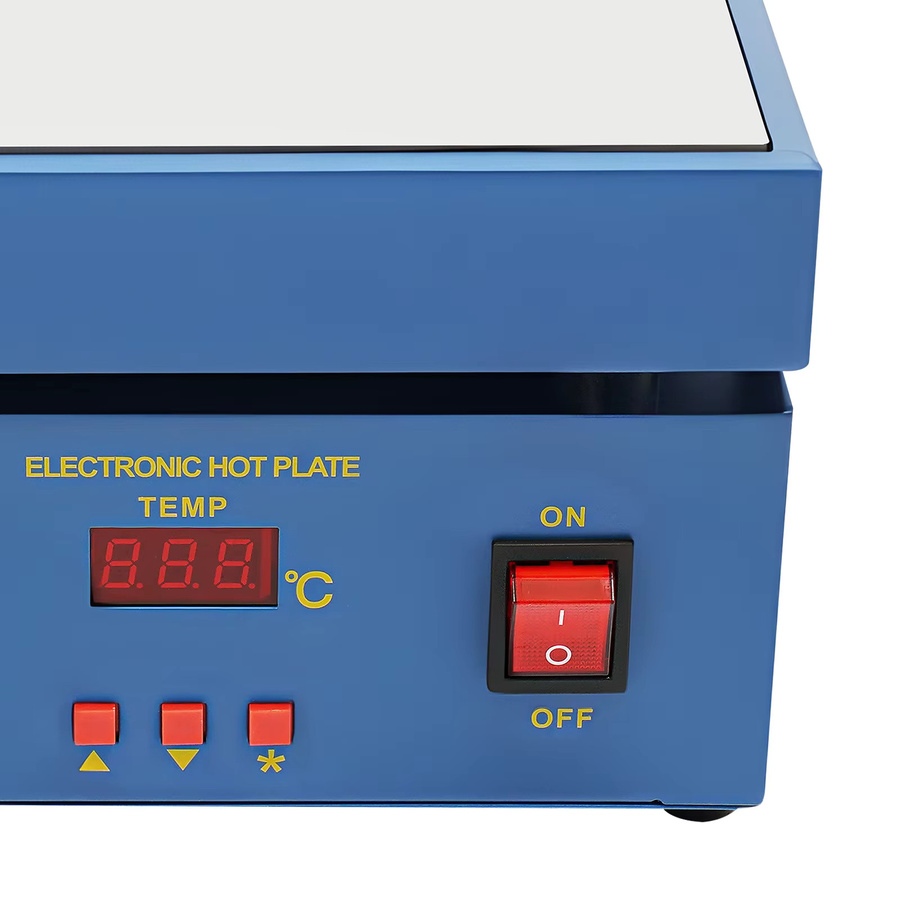 Elektrische Heizplatte Vorheiz-Lötstation mit digitaler Temperaturanzeige 800W, Blau, B/T: 20 x 20 cm - Bild 4