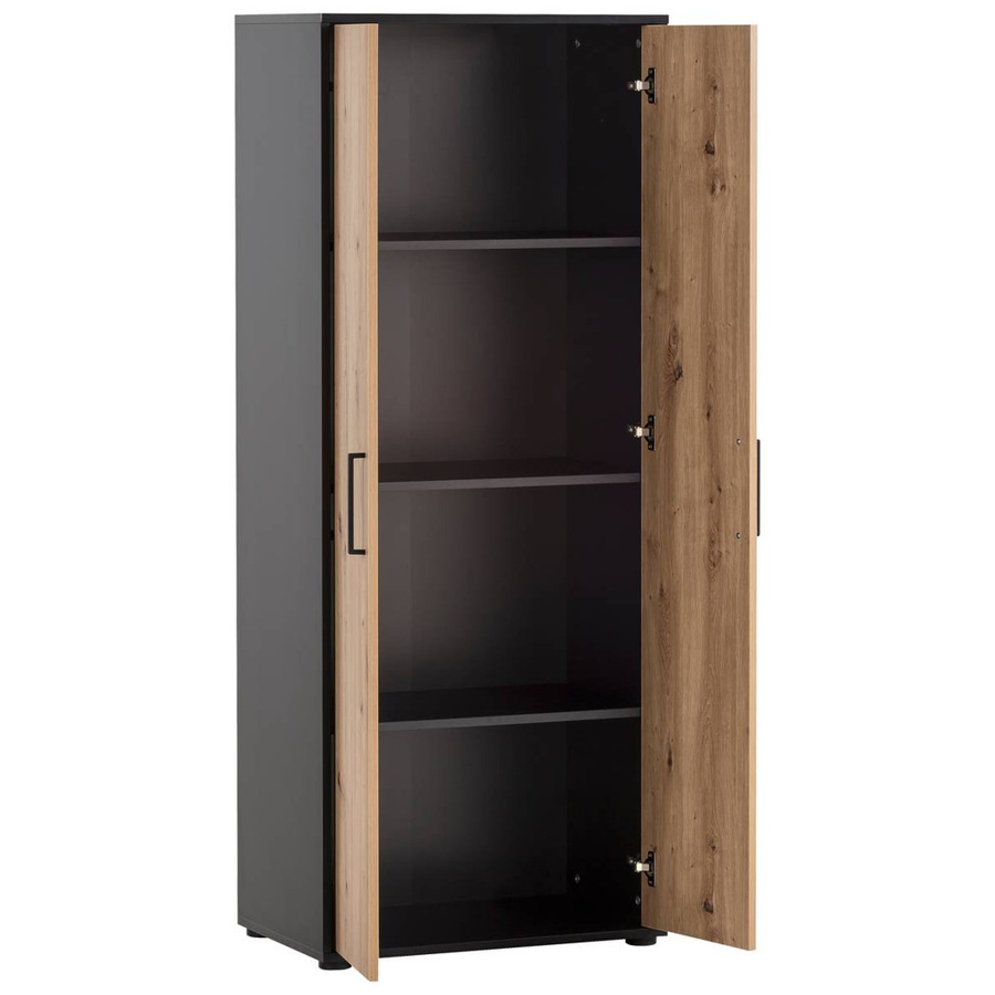 Schildmeyer Aktenschrank Aino Hochschrank Eiche Artisan Nachbildung Schwarz Matt B/H/T: 65 x 163,6 x 41 cm - Bild 4
