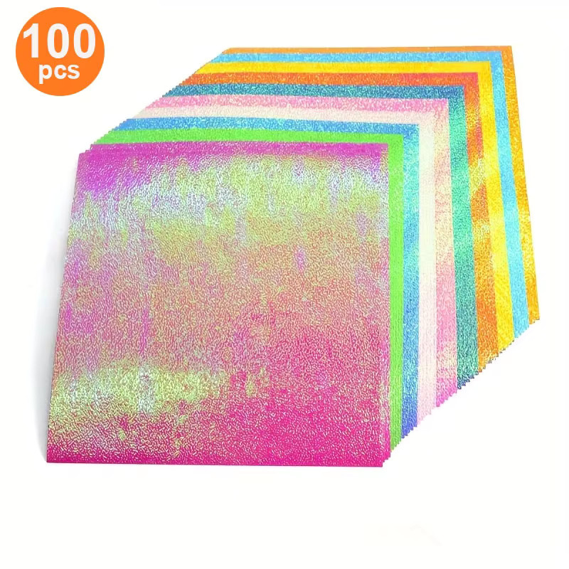 100 Stück DIY Perlglanzpapier in Weiß und Multicolour, verdicktes Construction Paper für Bastelarbeiten - Bild 2