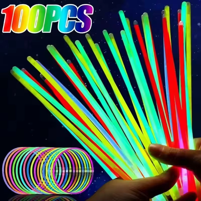 Fluoreszenzstäbe für Partys, mehrfarbige Leuchtstäbe, biegbare Leuchtarmbänder - Bild 3