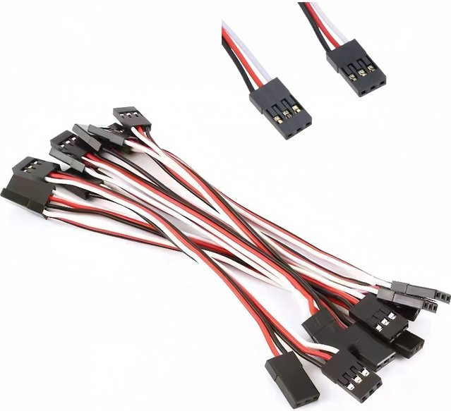 CHUYUN 10er Set Servo-Verlängerungskabel mit JR-Stecker auf Stecker in verschiedenen Längen von 100mm bis 500mm - Bild 1