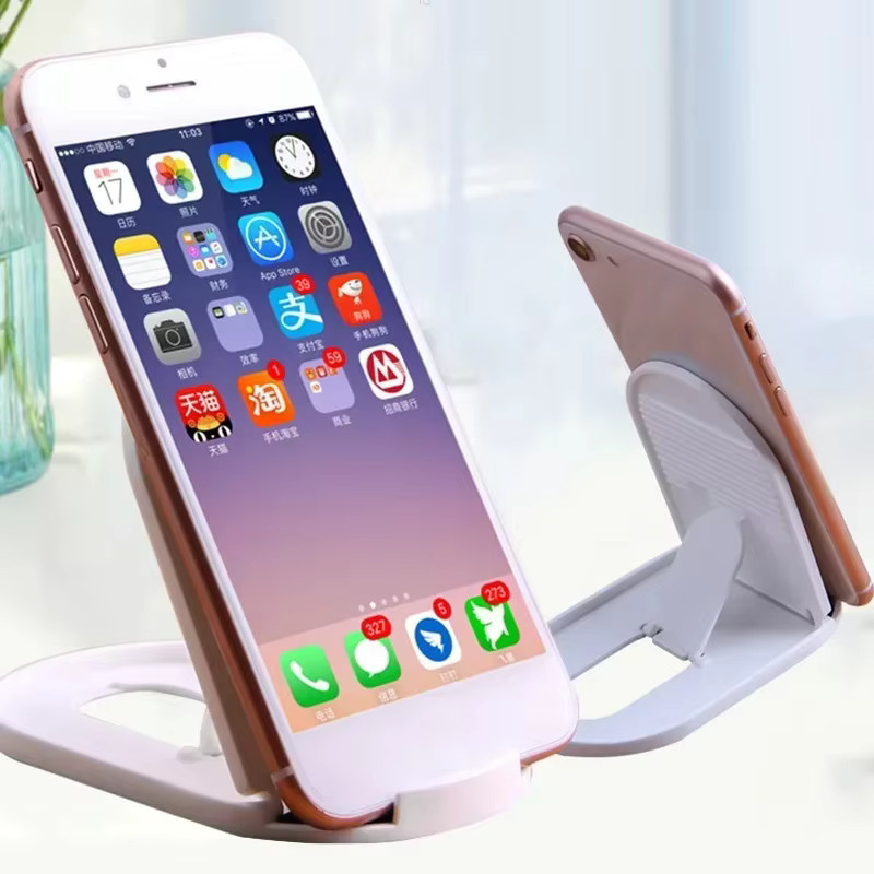 2er-Set faltbarer Desktop-Handyhalter aus Kunststoff in Grau für iPhone und Huawei - Bild 5