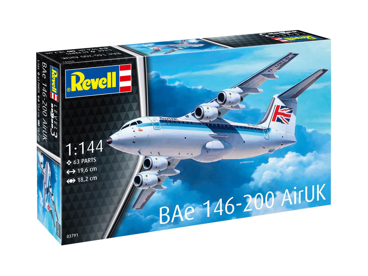 Revell BAe 146-200 "AirUK" BAe 146 (RJ85), Modellbau, 1:144, ab 10 Jahren - Bild 2