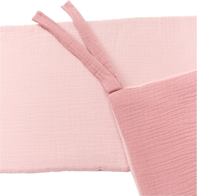 Bornino Home Wende-Nestchen für Beistellbett aus Musselin in Pink, Breite: 26 cm, Länge: 166 cm - Bild 1