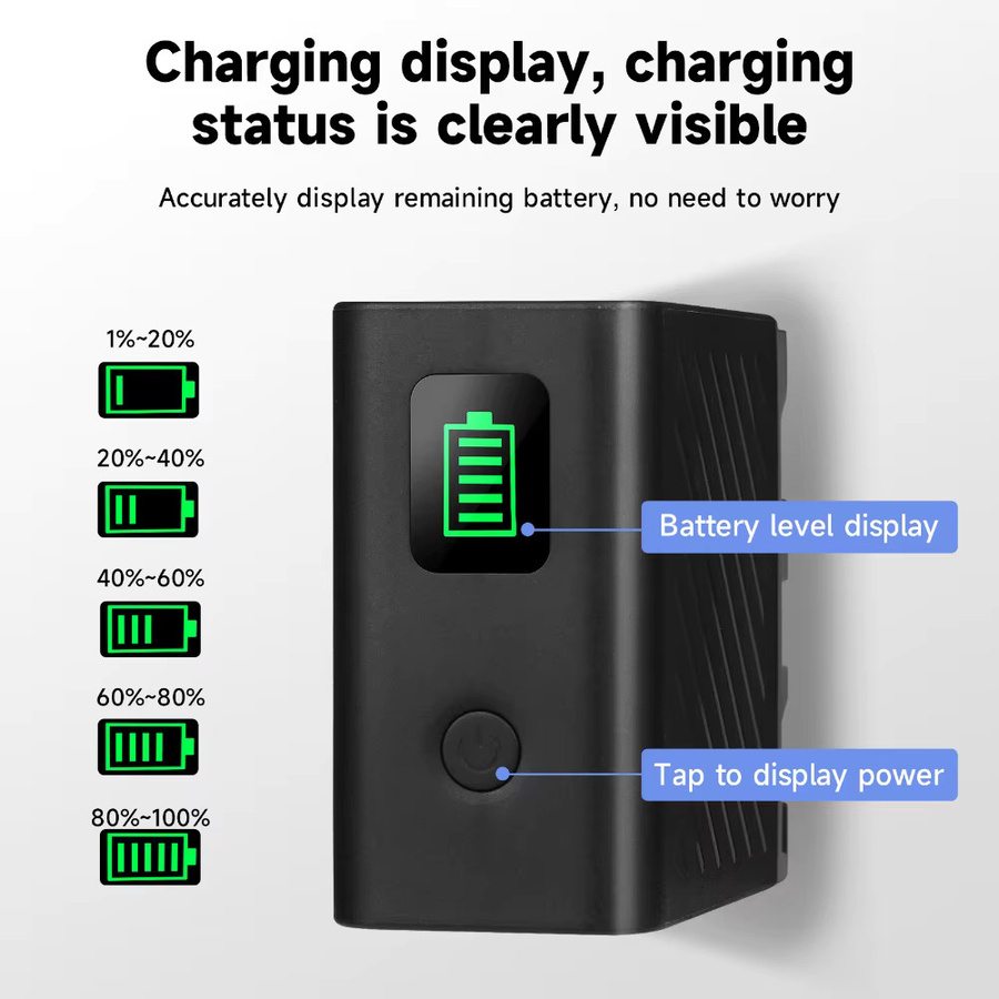Sony Akku mit 6000 mAh und Typ-C-Anschluss für NP-F750 NP-F770 NP-F550 LED-Betriebsanzeige in Schwarz - Bild 3