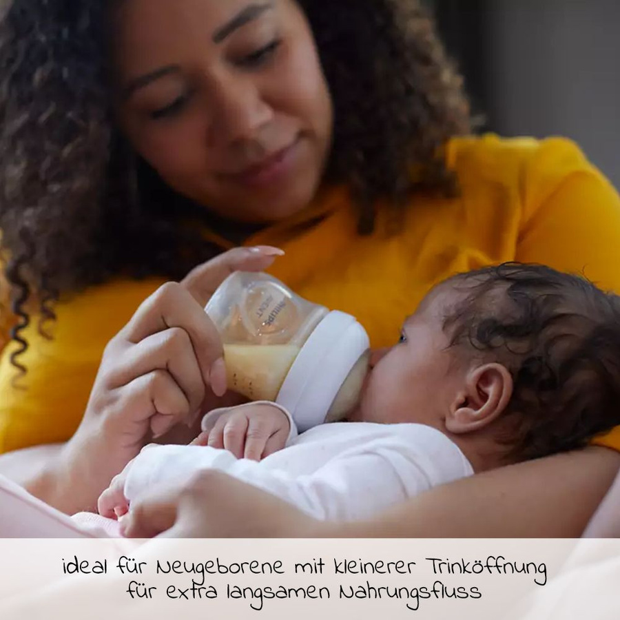 Philips Avent Natural Response Silikon Sauger 2er Pack Stufe 1 für Neugeborene in Weiß und Transparent - Bild 2