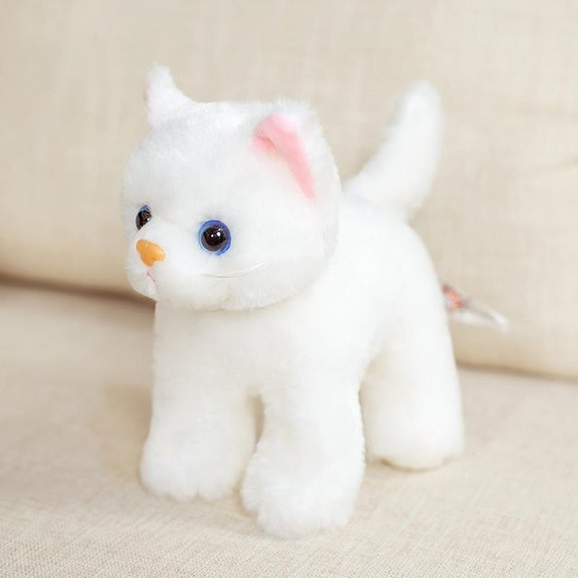Kidsly Stoffkatze Plüschtier, American Shorthair, weiß, 20cm - Bild 1