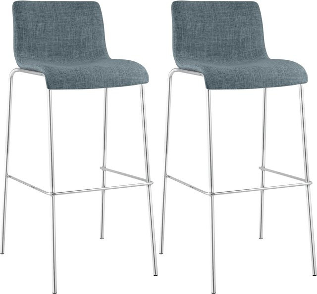 CLP Barhocker 2er Set Hover mit Lehnen, stapelbare Barstühle mit Stoffbezug und Metallgestell, bis 150 kg belastbar - Bild 1