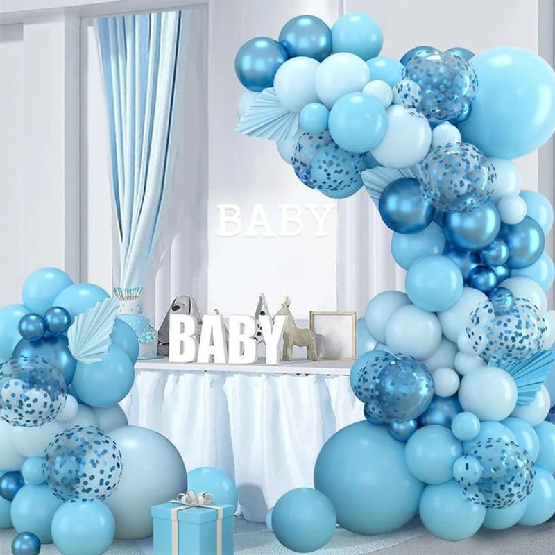 108-teiliges rundes Latex-Ballon-Set in Mehrfarbig und Blau für Geburtstag, Hochzeit und Valentinstag - Bild 1