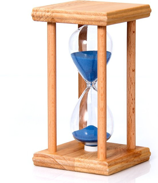 ZHOUZHI Holz-Sanduhr in Pink mit vier Säulen als kreatives Desktop-Ornament für Home-Office und Kinder - Bild 1