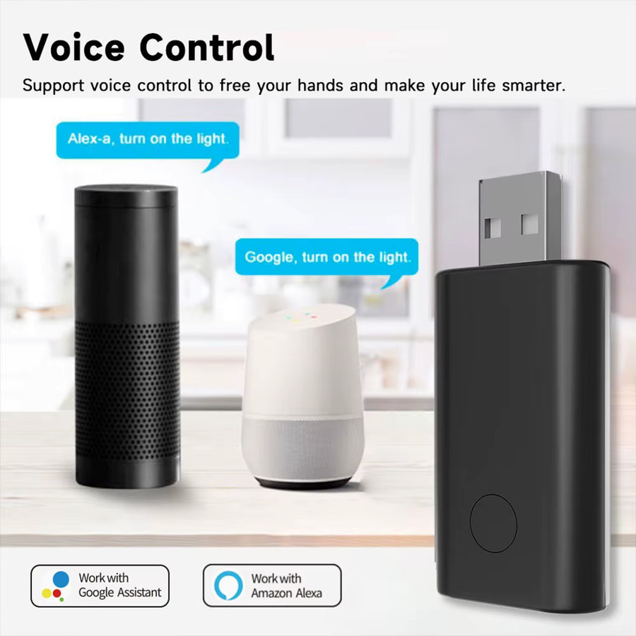 iHseno Intelligente WiFi-IR-Fernbedienung USB-Mini-Universal-Infrarot-Controller in Schwarz, kompatibel mit Alexa und Google Assistant über Tuya Smart Home - Bild 6