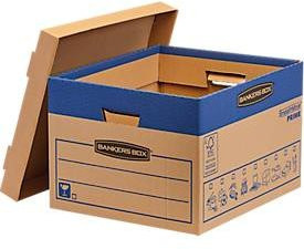 SmoothMove Prime Umzugskarton aus 2-lagiger Wellenpappe mit abnehmbarem Deckel und Beschriftungsfeld, braun, 10 Stück, H: 28,5 cm, B: 33,3 cm, T: 39,0 cm - Bild 1