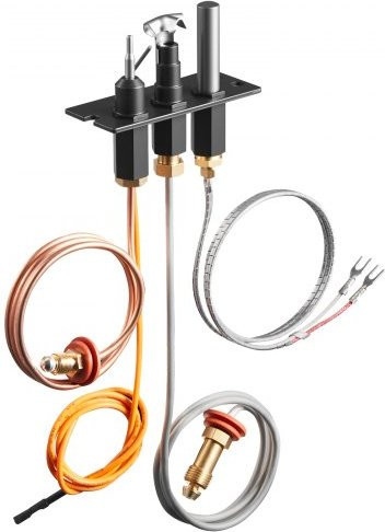 VEVOR Erdgas Pilotbrenner-Baugruppe Ersatzteil für Kamin-Gaszündflammen, kompatibel mit Quadra-Fire, Heat & Glo und Heatilator Modellen, Schwarz - Bild 1