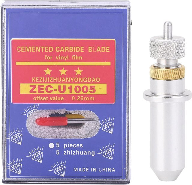 CosyHome 15er Set Plotter-Schneidemesser aus Wolframstahl mit Halterung in Silber, Winkel: 30, 45 und 60 Grad - Bild 1