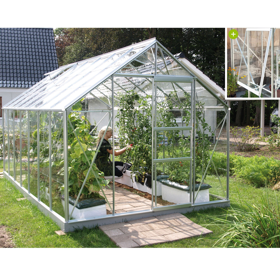 Vitavia Gewächshaus Meridian 1 11500 aus Aluminium in Silber mit 11,5 m² Fläche und 3 mm Sicherheitsglas - Bild 3
