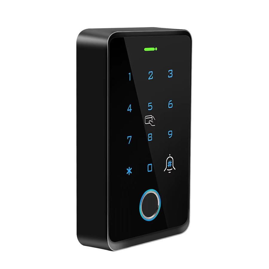 Asia-Teco RFID Zugangskontroller in Schwarz mit Touchscreen, Hintergrundbeleuchtung und IP67 Wasserdichtigkeit, Dual-Frequenz 125 kHz + 13,56 MHz, 1000 Benutzer, Wiegand-Ausgang - Bild 5