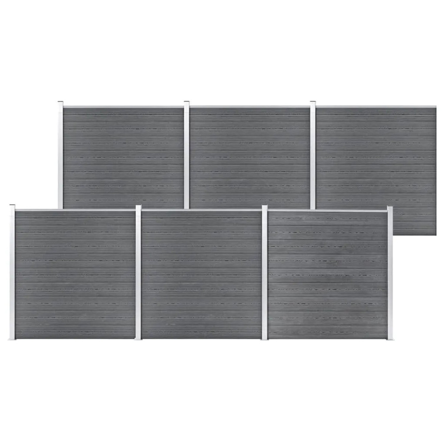 vidaXL Gartenzaun aus WPC in Grau, B/H: 1045 x 186 cm - Bild 2