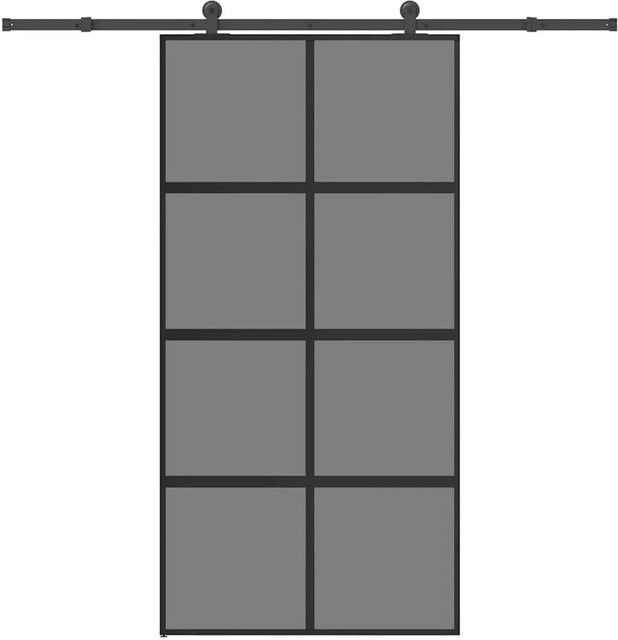 vidaXL Schiebetür aus Glas und Aluminium in Schwarz und Transparent, B/H: 102,5 x 205 cm - Bild 1