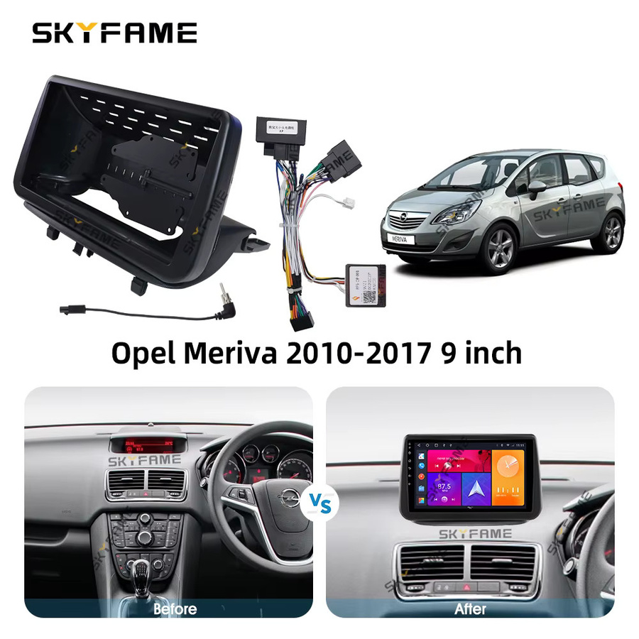 SKYFAME Radioblende Adapter Kit mit Canbus Box Decoder für Opel Meriva B in Schwarz - Bild 3