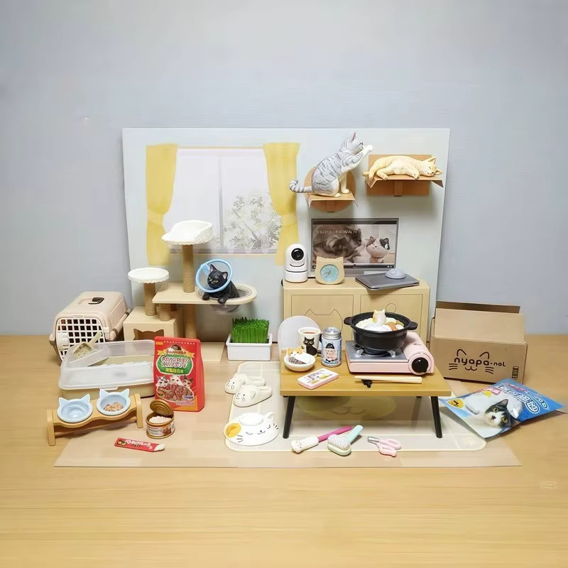 Banpresto Katzen-Tägliches-Leben Miniatur-Puppenhaus-Dekorations-Set, Actionfigur, Set - Bild 3