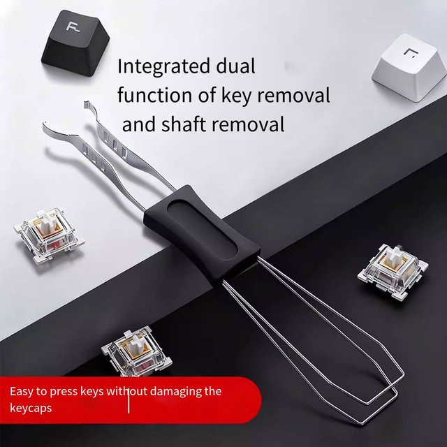 OUYUANSU 2-in-1 Tastatur-Reinigungskit mit Schaftabzieher und Tastenabzieher in Schwarz - Bild 1