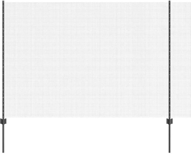 vidaXL Zaun mit Pfosten aus Stahl und PVC in Grau, Höhe: 150 cm, Länge: 50 m - Bild 1