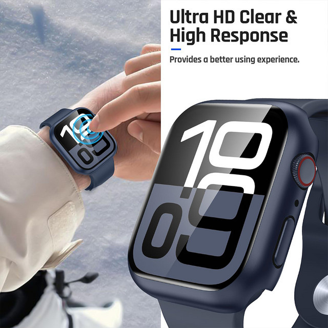 Apple Displayschutzfolie, Glas + Hülle, Apple Watch, Titan, Unisex - Bild 1