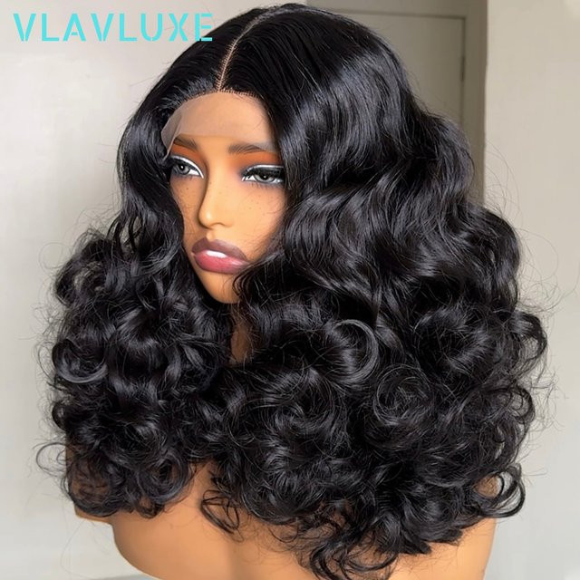 VLAVLUXE Echthaarperücke, Bouncy Curly, 400 Density, HD Lace Frontal - Bild 1