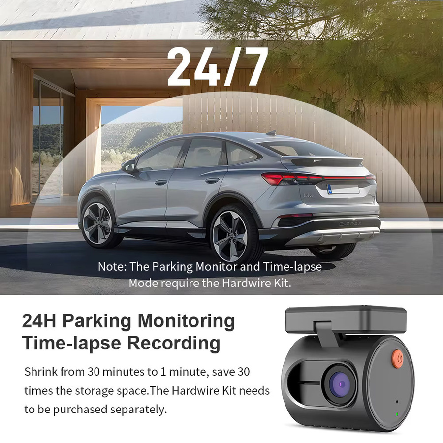 KAWA Dash Cam MINI 3 2K Dash Kamera für Autos mit WiFi, Sprachsteuerung und Nachtsicht in Schwarz - Bild 4