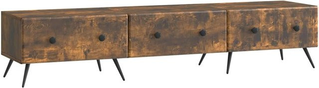 vidaXL TV-Schrank aus Holzwerkstoff in Geräucherte Eiche, Modernes Design, B/T/H: 147 x 34,5 x 30 cm - Bild 1