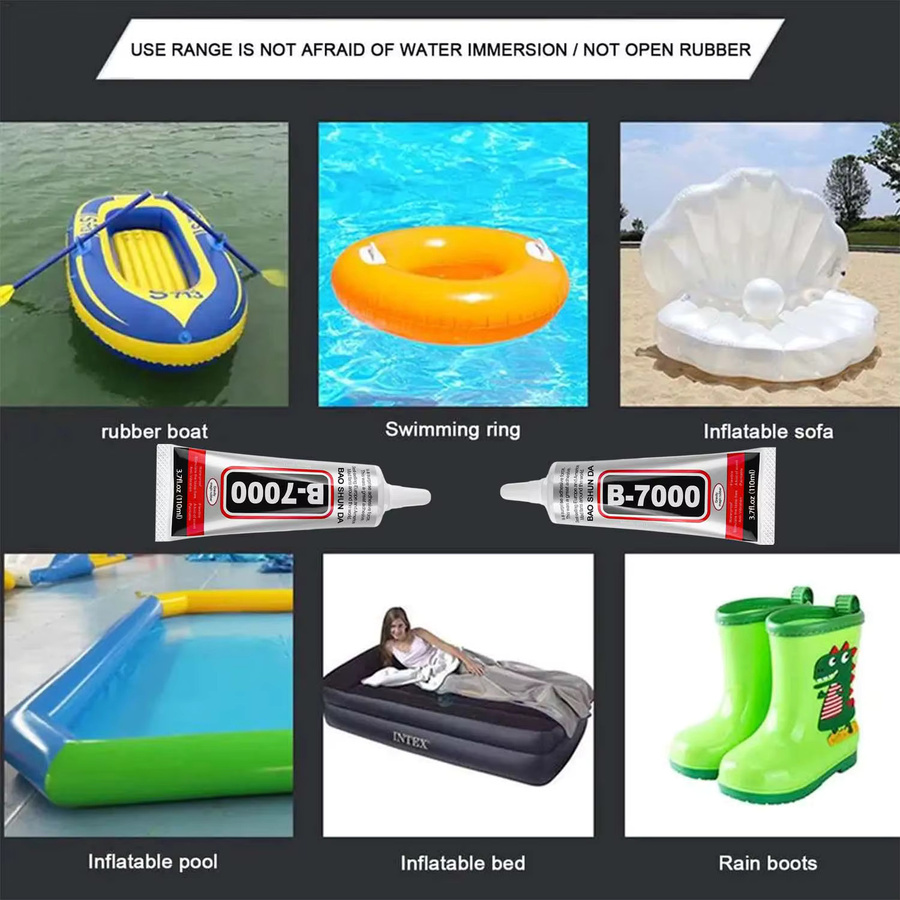 LOOLIFL b-7000 Reparaturkleber in Weiß für Schlauchboote, Kajaks, Gummiboote und Kanus – wasserdichter und auslaufsicherer Kleber für Outdoor-Aktivitäten - Bild 3