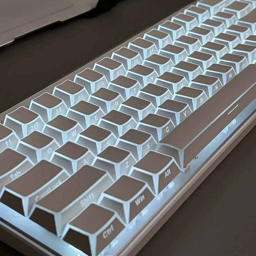 Venit Keys Shadow Keycap Set mit 137 Tasten in White, Cherry Profile PBT Shine Through Tastenkappen mit seitlich bedrucktem Rand für mechanische MX-Tastaturen - Bild 2