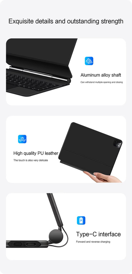 Samsung Magische Tastatur für Galaxy Tab S11 11 Zoll, Magnetische Hülle mit Multi-Touch und Hintergrundbeleuchtung, Schwarz - Bild 3