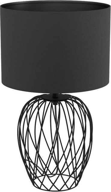 Eglo Tischleuchte NIMLET in Schwarz aus Metall und Stoff mit E27 Fassung, Höhe: 51,5 cm, Breite: 30,0 cm, Tiefe: 30,0 cm - Bild 1