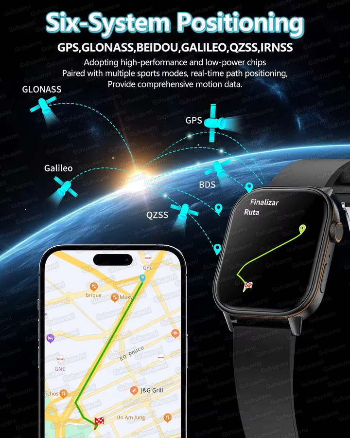 GUHUAVMI Smartwatch, GPS, Herren, 2,01 Zoll, wasserdicht - Bild 3