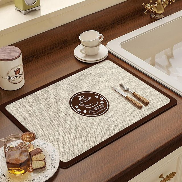 Saugfähige Abtropfmatte von Yiran Furniture für Kaffeemaschinen und Küchenschüsseln, B/T: 40 x 30 cm - Bild 1