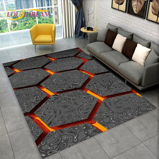Karpetti 3D-Teppich mit modernem geometrischem Design in Grau, rutschfest und waschbar, B/T: 70 x 100 cm - Bild 1