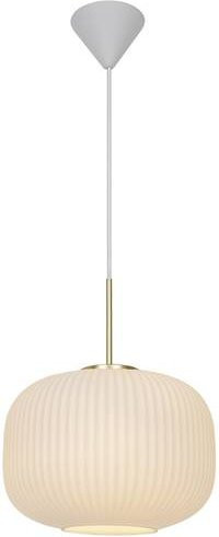 Nordlux Milford 30 Pendelleuchte E27 in Weiß und Messing im Vintage-Stil - Bild 1
