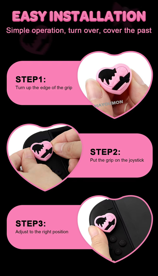 Pogopirate 4er Set Silikon Daumen Grip Kappen Anti-Slip Schutzhüllen für PS5, PS4, Nintendo Switch, Lite und OLED in Weiß und Pink - Bild 3