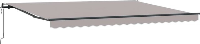 vidaXL Einziehbare Markise Hellgrau aus Stoff und Aluminium B/T/H: 450 x 350 x 165 cm - Bild 1