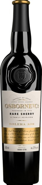 Osborne Sherry Amontillado Solera AOS, Spanien, trocken, 22% Vol., 0,5 l - Bild 1