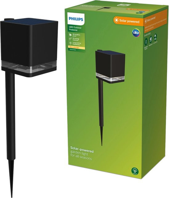 Philips Virona Solar LED Außenstandleuchte mit Bodenspiess und Dämmerungssensor in Schwarz - Bild 1