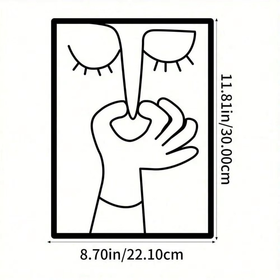 CIFBUY Wandkunst aus Metall in Schwarz – Minimalistisches abstraktes Linienschild im Porträtformat für dein Badezimmer - Bild 2