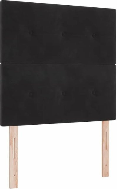 vidaXL LED Boxspringbett mit Matratze in Schwarz aus Stoff, B/T/H: 80 x 200 x 140 cm - Bild 1